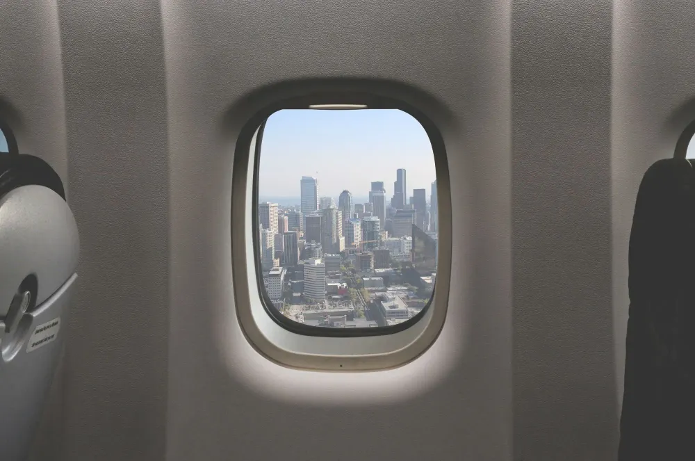 Airplane Window City View